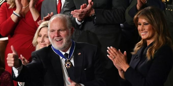 Rush Limbaugh und Melania Trump. rush limbaugh
