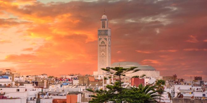 Blick auf Moschee Casablanca Dächer Stadt