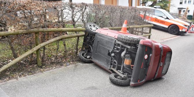 Das verunfallte Elektrofahrzeug