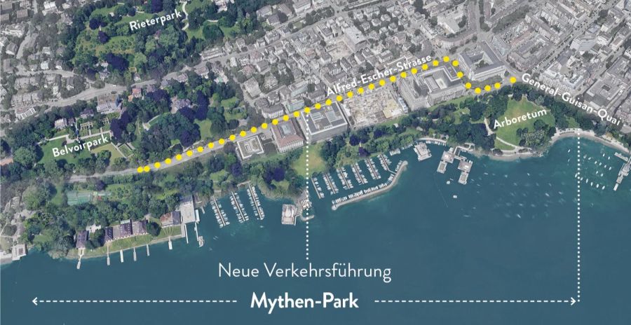 ... und über die Alfred-Escher-Strasse umgeleitet.