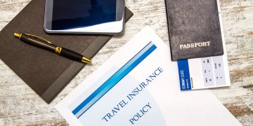 Travel Insurance, Policy, Passport, Handy.