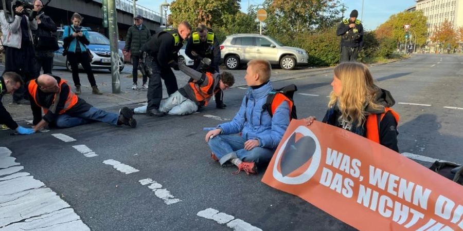 Strassenblockade in Berlin