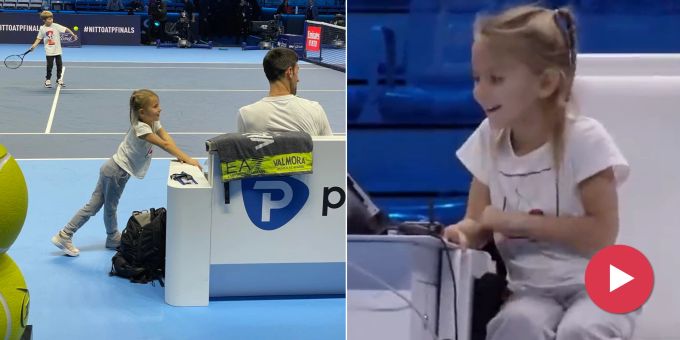 Warm-Up mit Papa - Djokovics Kinder stehlen ihm an ATP Finals die Show