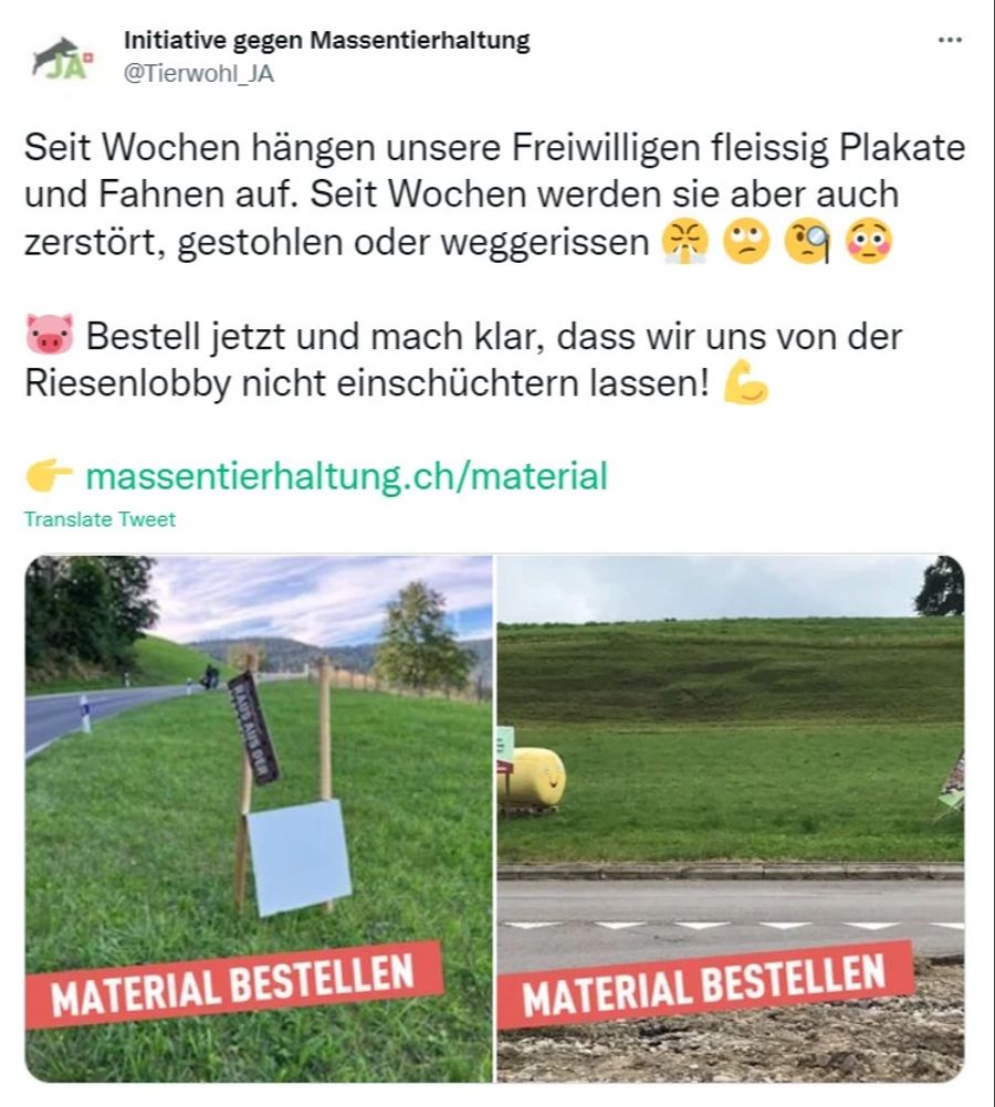 Das Initiativkomitee der Massentierhaltungsinitiative wird aber auch materiell angegriffen.