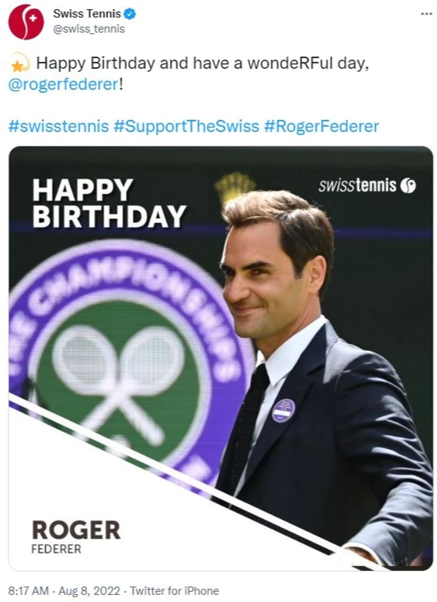 Swiss Tennis wünschte alles Gute.