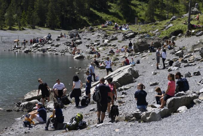 Der Oeschinensee im Berner Oberland wird von Touristen regelmässig überrannt. Oeschinensee