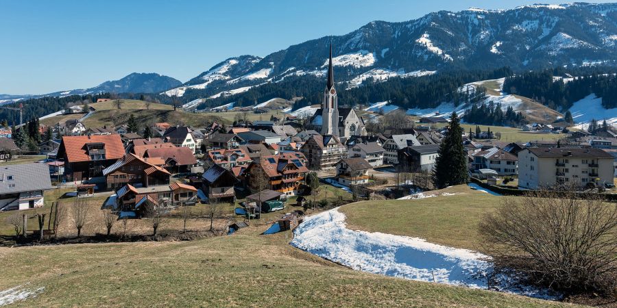 Blick auf Escholzmatt und das Entlebuch in Richtung Schüpfheim.