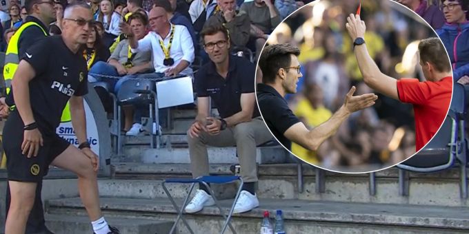 Darf er das? - YB-Trainer Wicky plaudert nach Platzverweis mit Assi