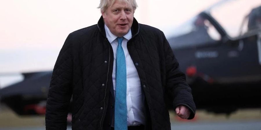 Ukraine-Konflikt: Wird der britische Premier Boris Johnson militärisch weiter aufrüsten?. Foto: Carl Recine/PA Wire/dpa