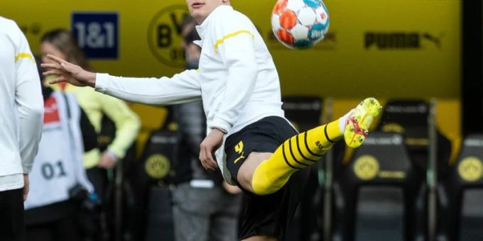 Steht wieder im Kader des BVB: Top-Stürmer Erling Haaland. Foto: Bernd Thissen/dpa