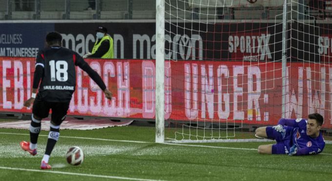 Haile-Selassie bringt den FC Lugano in Thun mit 1:0 in Führung. FC Lugano Thun