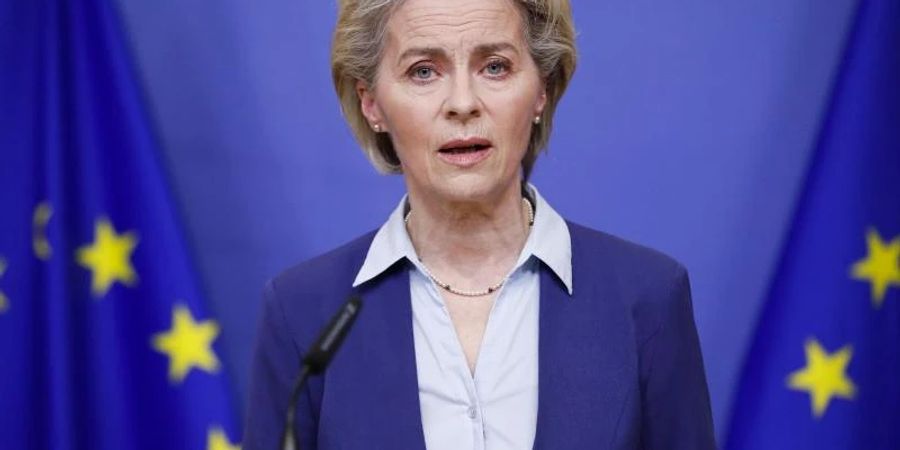 EU-Kommissionspräsidentin Ursula von der Leyen hat die Einigung auf ein neues Sanktionspaket gegen Russland begrüsst. Foto: Johanna Geron/Pool Reuters/AP/dpa