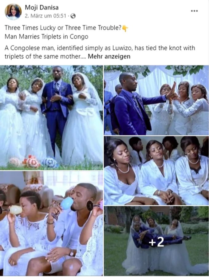 Ein junger Afrikaner willigt in eine Hochzeit mit Drillingen ein. Hochzeit