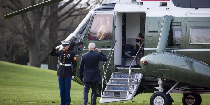 US-Präsident Joe Biden verlässt am 23. März 2022 das Weisse Haus zu einer viertägigen Reise nach Europa. Ukraine Krieg Joe Biden
