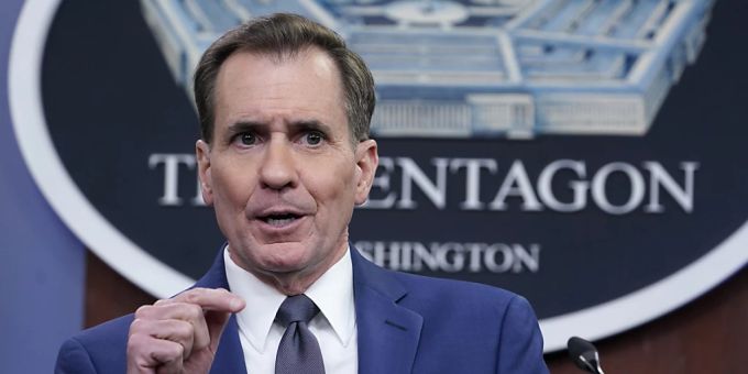John Kirby, Sprecher des Pentagon, spricht während eines Briefings im Pentagon. Foto: Susan Walsh/AP/dpa kirby