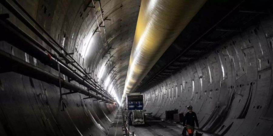 Baustelle des Tunnels in Saint-Martin-la-Porte