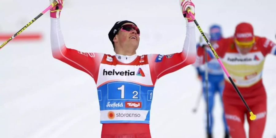 Nächster Sieg: Der Norweger Johannes Kläbo setzte sich auch im Teamsprint durch. Foto: Hendrik Schmidt