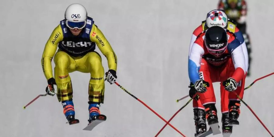 Skicrosser Florian Wilmsmann (l) in Aktion. Foto: Patrick Seeger