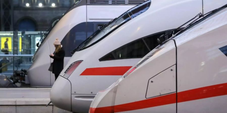 ICE Fernzüge im Hauptbahnhof Leipzig