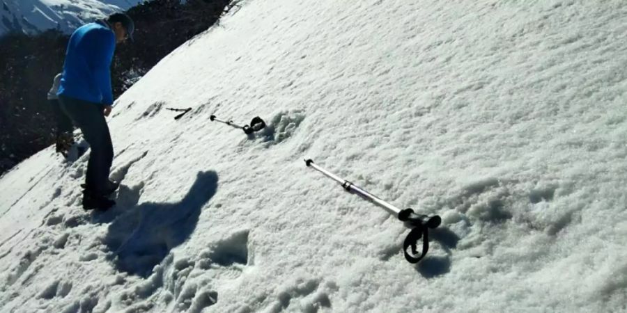 Angebliche Fussabdrücke des Yeti im Himalaya