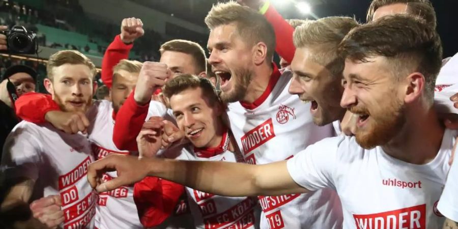 Der 1. FC Köln ist zurück in der Fussball- Bundesliga. Foto: Daniel Karmann