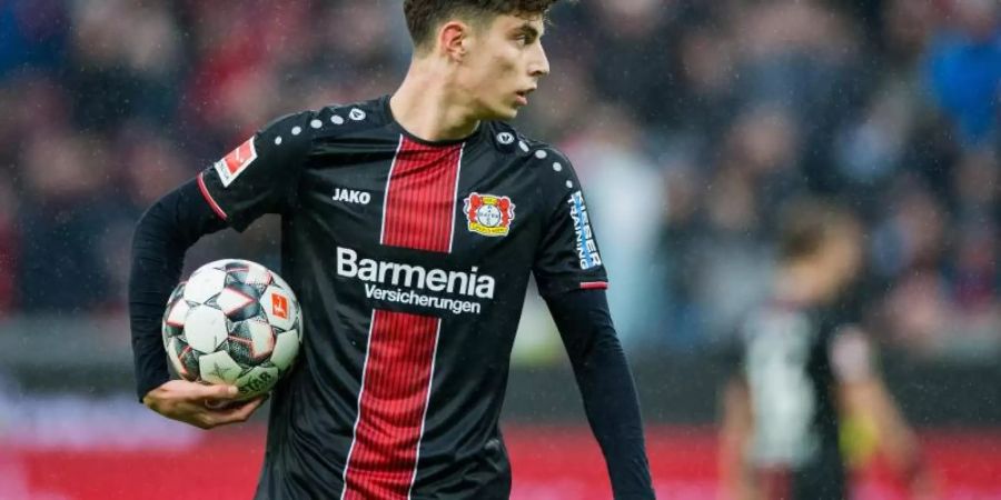 Kein Kommentar: Kai Havertz äussert sich nicht zu Wechselspekulationen. Foto: Rolf Vennenbernd/dpa