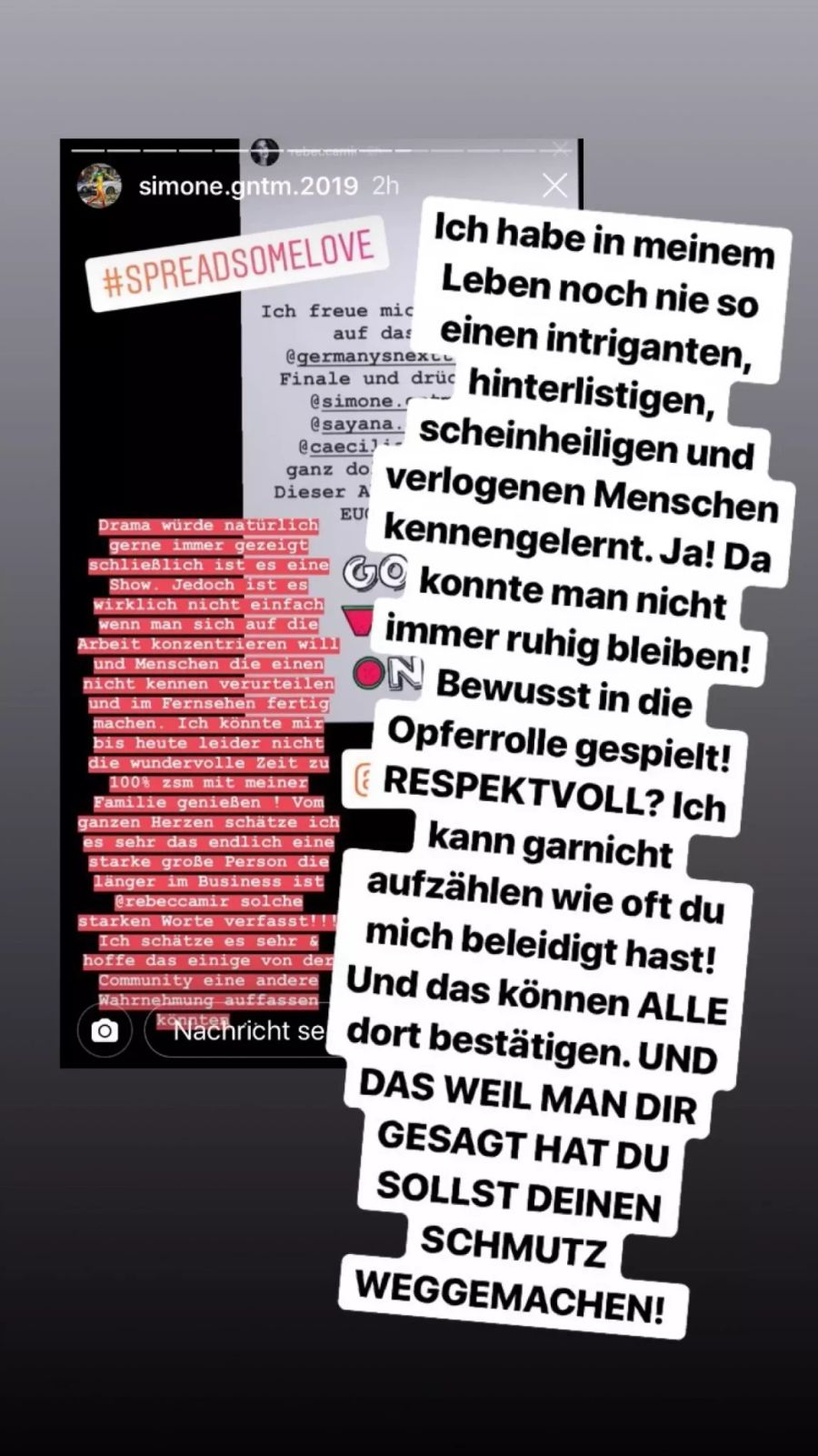 Zu viel für Ex-Kandidatin Sarah. Sie griff daraufhin Simone mit diesem Kommentar an.