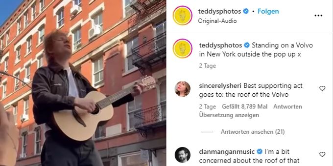 Ed Sheeran überraschte am Freitag seine Fans in New York (USA). ed sheeran