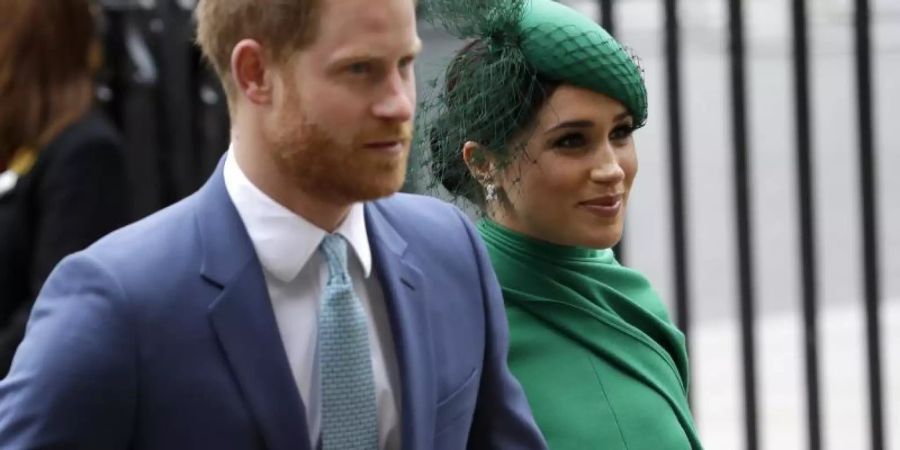 Prinz Harry und Herzogin Meghan im März. Foto: Kirsty Wigglesworth/AP/dpa