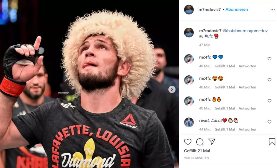 Khabib Nurmagomedov widmet dem letzten Sieg seinem verstorbenen Vater.