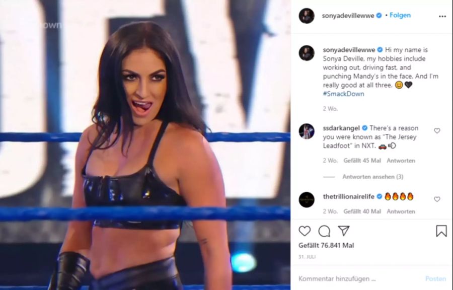 Daria Berenato hat bei WWE (World Wrestling Entertainment) einen Vertrag.