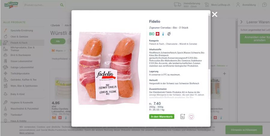 Die «Zigeuner Cervelat» der Fidelio Produkte AG sind nicht mehr in der Migros erhältlich.