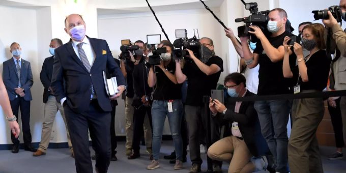 Der als Zeuge geladene NR-Präsident Wolfgang Sobotka im Rahmen des Ibiza-U-Ausschuss am Mittwoch, 9. September 2020, im Parlamentsausweichquartier in der Wiener Hofburg. Wolfgang Sobotka