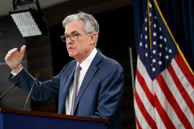 Jerome Powell, Vorsitzender der US-Notenbank Federal Reserve System, spricht während einer Pressekonferenz. Federal Reserve System