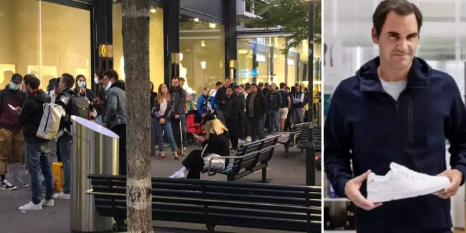 Für Federer-Schuh - Fans campieren seit Mitternacht vor Zürcher Jelmoli