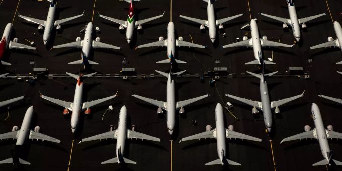 Maschinen des Typs 737-Max, die gegroundet wurden. Boeing 737 Max