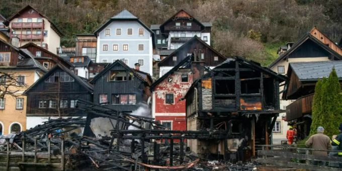 Hallstatt nach dem Grossbrand Hallstatt nach dem Grossbrand