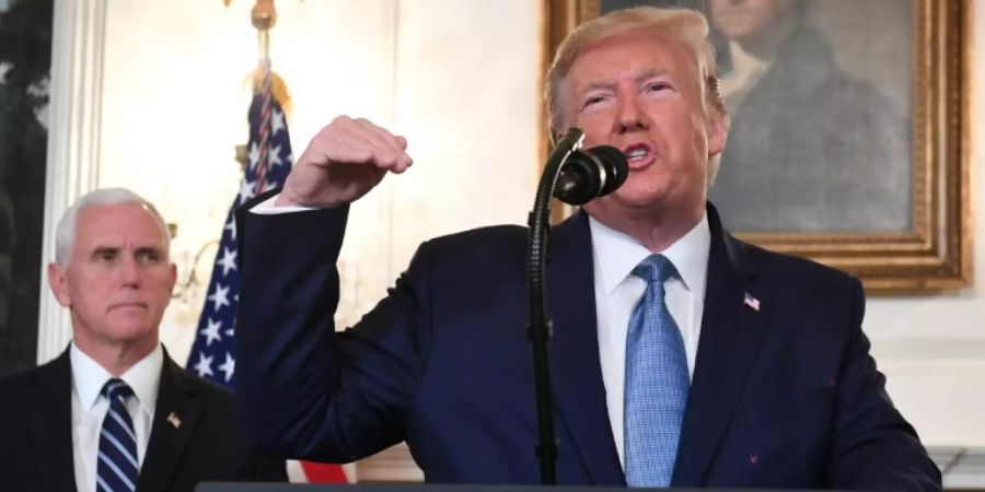US-Präsident Donald Trump bei seiner Ansprache im Weissen Haus