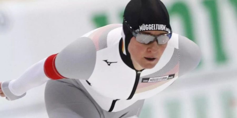 Wurde in Nagano Neunte im Massenstartrennen: Claudia Pechstein. Foto: Stas Filippov/AP/dpa