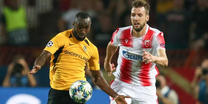 Ende August gewann FK Roter Stern Belgrad in den Champions-League-Playoffs gegen YB und sicherte sich damit den Platz in der Königsklasse. Hier Moumi Ngamaleu (l.) gegen Nemanja Milunovic. FK Roter Stern Belgrad