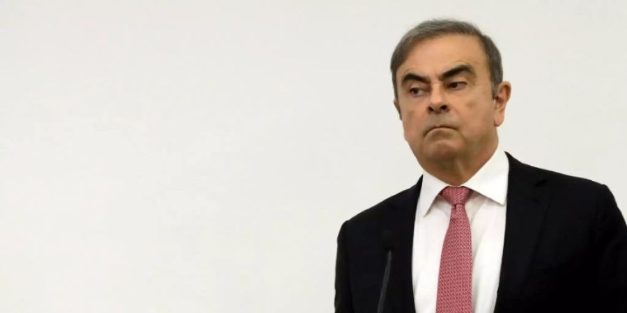 Carlos Ghosn vor Journalisten in Beirut