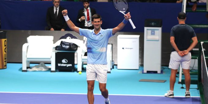 Noak Djokovic jubelt über seinen Finaleinzug. (Archivbild) Novak Djokovic