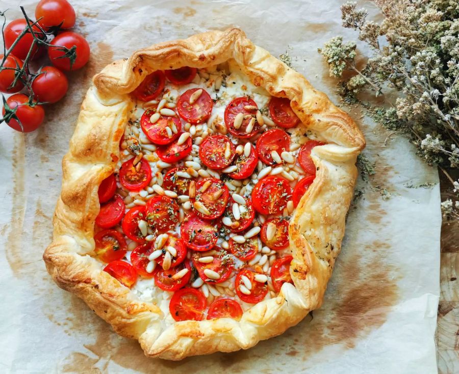 Und so sieht der fertige Cherrytomaten-Tarte von Ana+Nina aus.