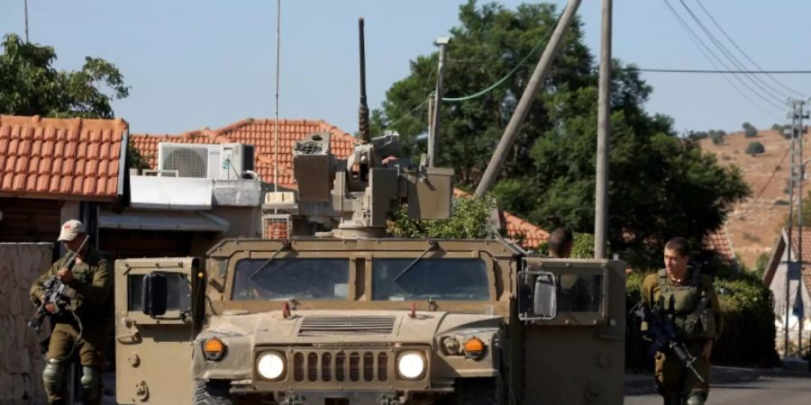 Israelische Militärpatrouille nahe Avivim am 26. August