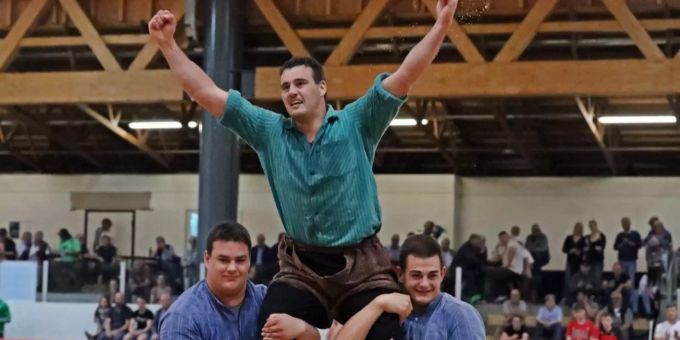 Joel Strebel gewinnt das Solothurner Kantonale Schwingfest 2019. Joel Strebel