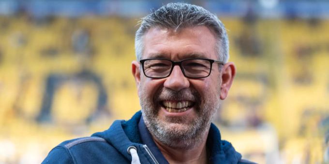 Der Trainer von Union Berlin, Urs Fischer, feiert den Aufstieg. Union Berlin Urs Fischer