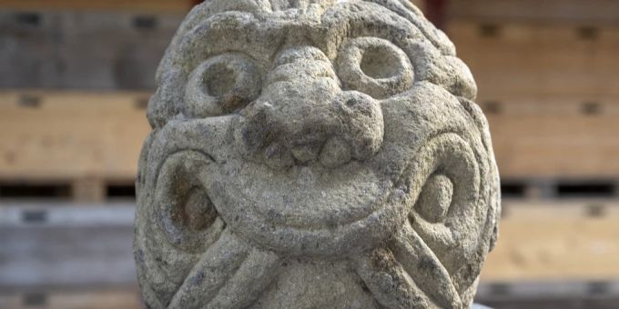 Die Cabeza Clava, ein 2500-jähriges Kulturgut aus Peru an der Zollstation Basel. peru 2500