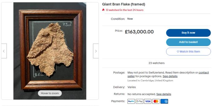 Das Ebay-Inserat der Frühstücksflocke.