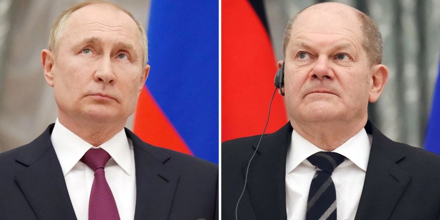 Weiterhin im Gespräch: Bundeskanzler Olaf Scholz und Russlands Präsident Wladimir Putin.