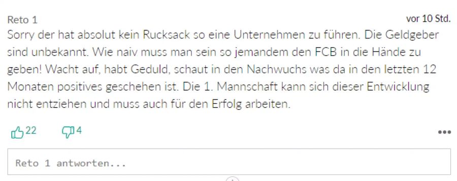 Andere User, wie «Reto», zweifeln den Rucksack von David Degen an.